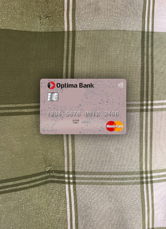 Download Kyrgyzstan Optima Bank mastercard photolook front Photoshop template